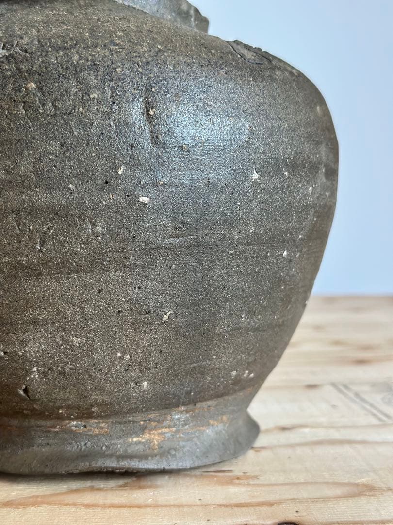 須恵器薬壺 (奈良-平安時代) 自然釉 短頸壷 猿投