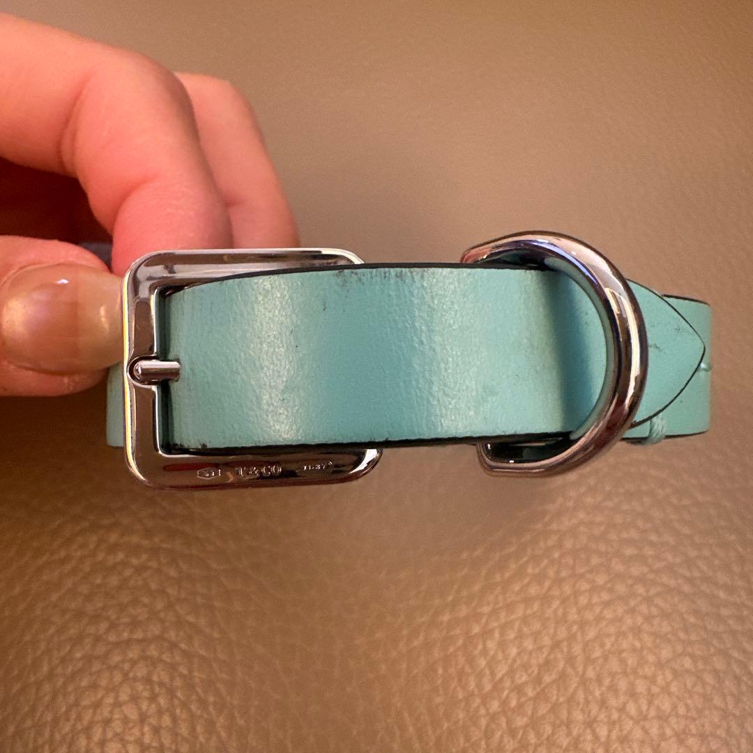 Tiffany & Co. ターコイズブルー レザー首輪｜Tiffany & Co. 水色