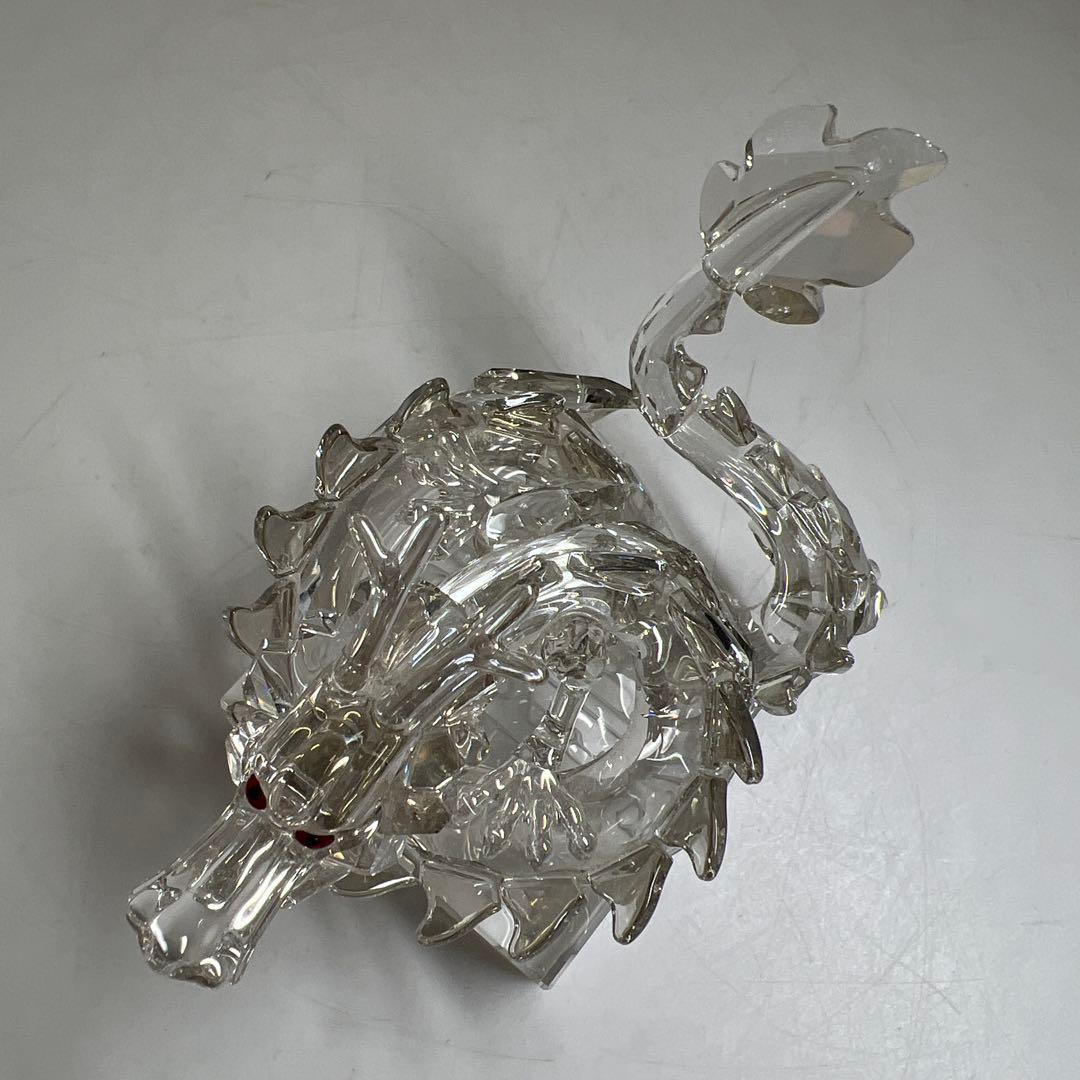 スワロフスキー ドラゴン 置物 共箱 幅11.5㎝ 東な7-1221☆1F