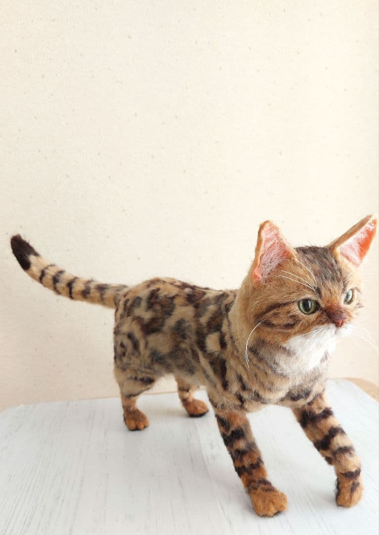 羊毛フェルト 猫(ベンガル)