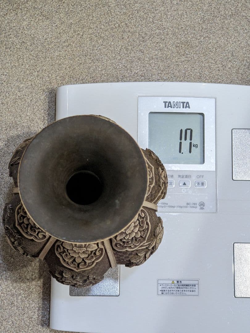 ♢ 中国美術工芸品 阿古陀形 四季花卉図文 瓶 置物飾り オブジェ