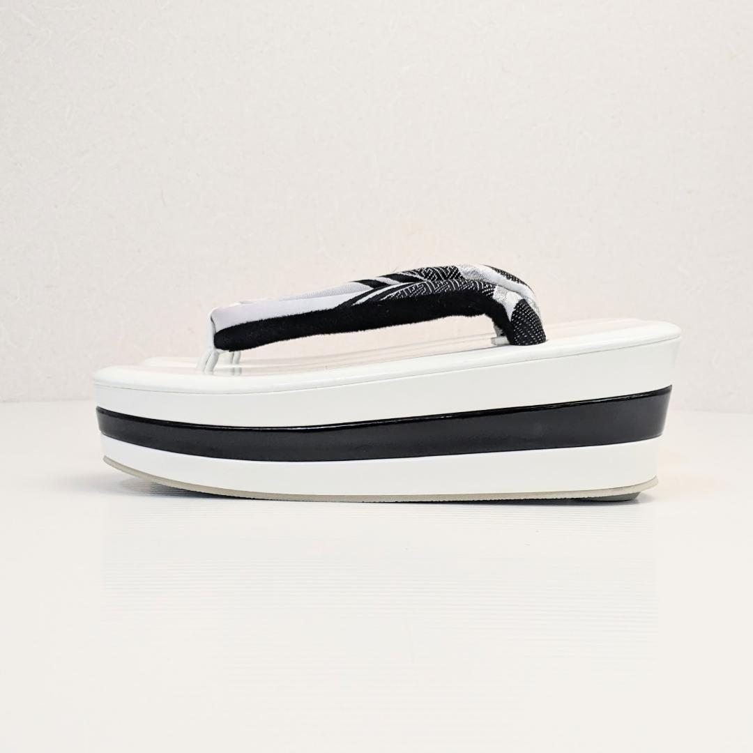 和装 草履バッグセット 帯地 梅 黒×白 3枚芯 フリーサイズ k19-8