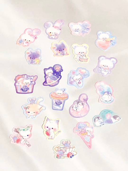 ゆめかわ アニマル フレークシール 40枚 まとめ売り おすそ分け - メルカリ