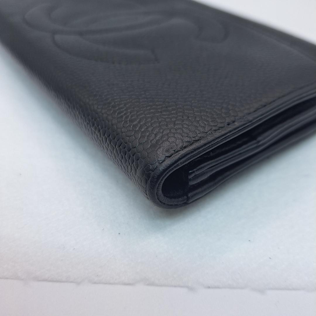 K*n様 CHANEL　デカココ　二つ折り財布　キャビアスキン　長財布　財布