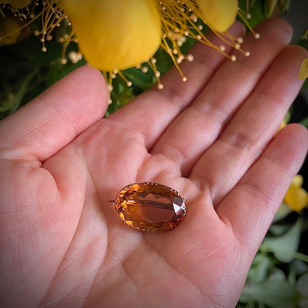 k10 イギリス ジョージアン シトリンブローチ