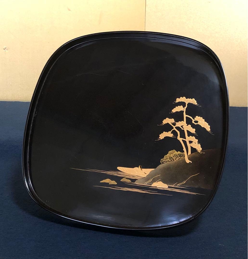 《レ》懐石 黒塗 金蒔絵 脚付 吸物膳10客 木製漆器 木箱　251127お1
