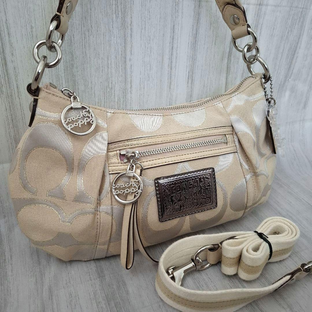 極美品◇COACH ポピー シグネチャー 2way ハンドバッグハーフ y2k