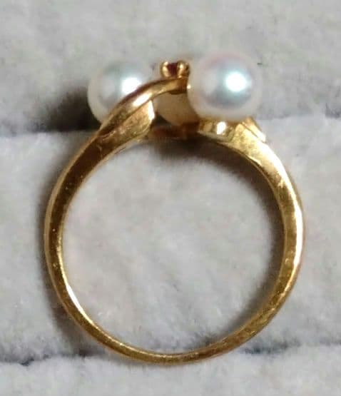 18金パール指輪