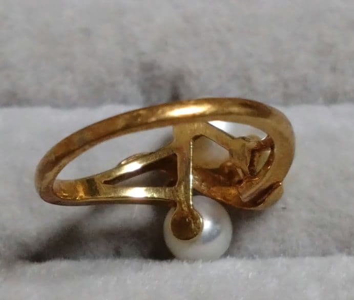 18金パール指輪