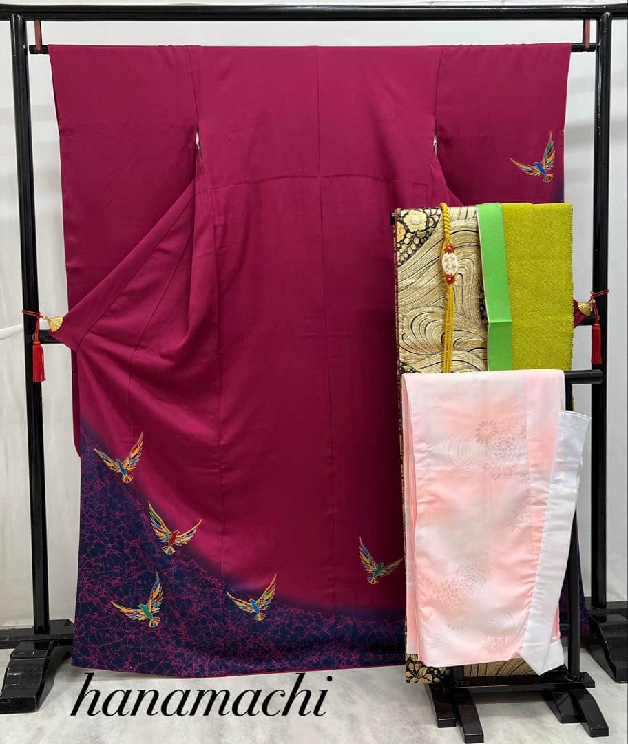 振り袖 フルセット 別誂長襦袢付 金彩加工 刺繍入り しつけ糸付 501