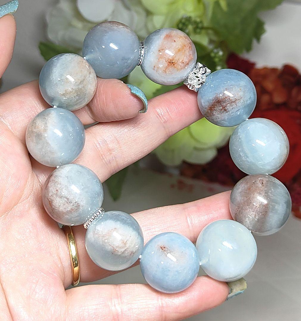 母岩付　アクアマリン　マトリックスアクアマリン　ブレスレット