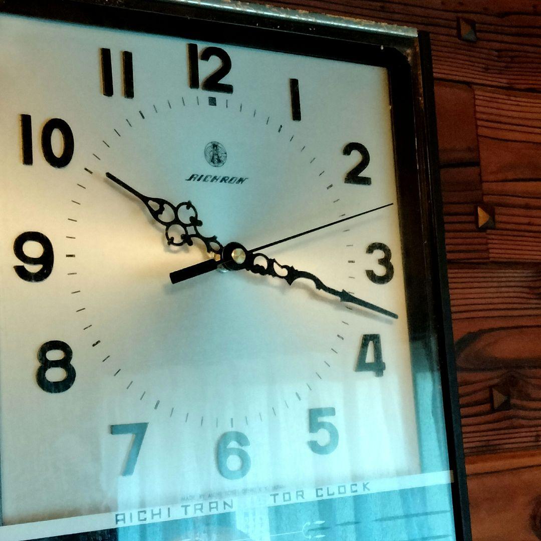【動作品】愛知時計 掛け時計 振り子時計 昭和レトロ アンティーク レア文字盤