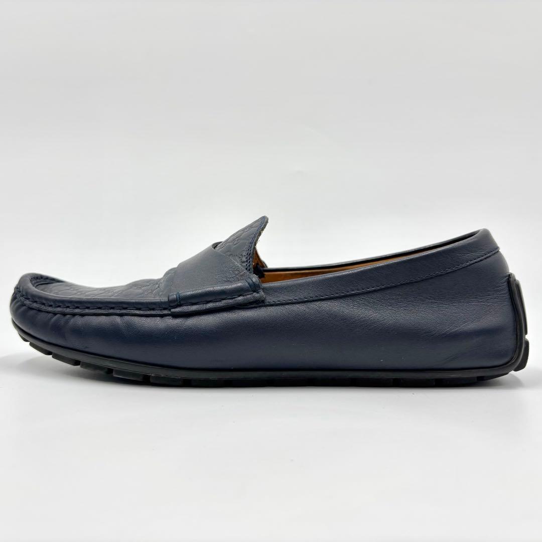 GUCCI グッチ ドライビングシューズ レザー GG シマ ネイビー