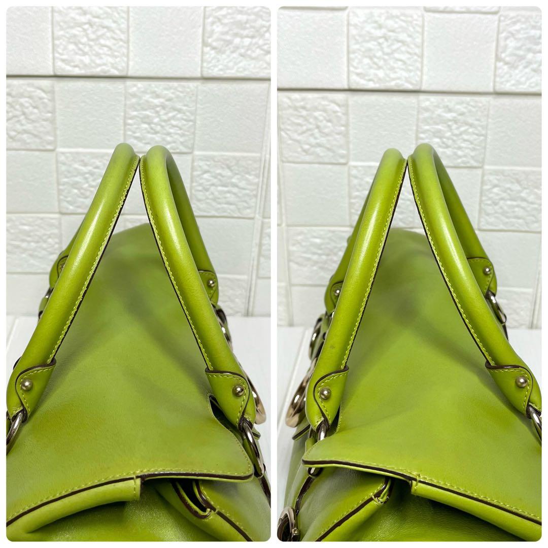 【入手困難】✨上美品✨☘️フェラガモ☘️✨ハンドバッグ✨ガンチーニ✨グリーン✨