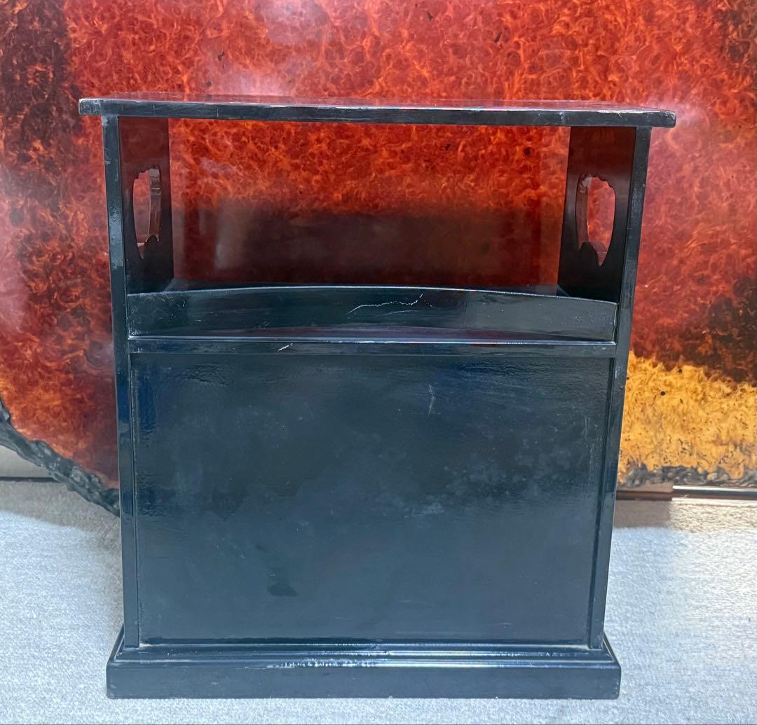 螺鈿付 山水人物図小箪笥 茶棚 送料込み260122