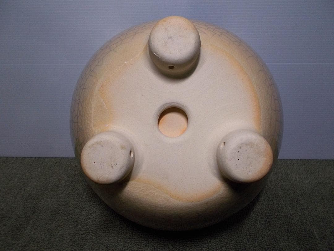 茶道具 薩摩焼枇杷色 風炉釜セット 未使用五徳 あじろ鉄 釜環 敷板