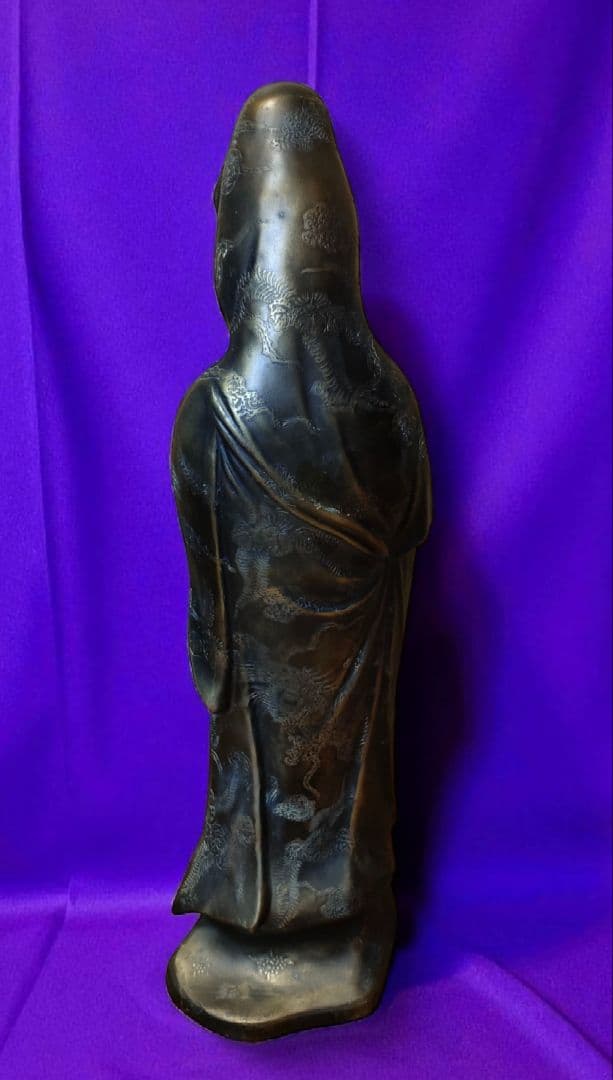 【鶯玉作】観音菩薩 仏像 古美術 非鉄 金属工芸 彫刻 観音像