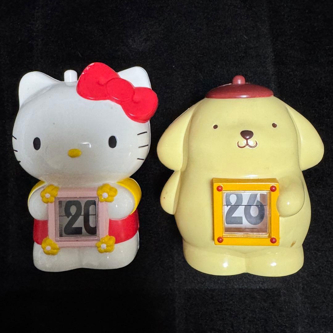 レトロ】キティ、ポムポムプリン カレンダープッシュタイプ 2体 まとめ売り