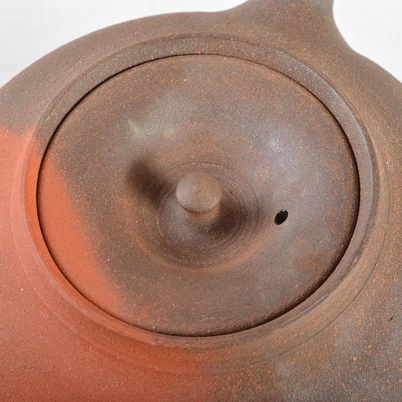 田螺　常滑焼　小西洋平作　窯変　横手急須　茶壷　共箱　D　R5466