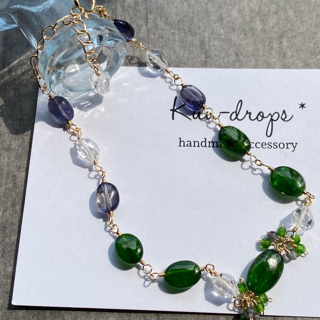 【専用です】14kgf✴︎クロムダイオプサイトブレスレット・水晶サファイアピアス