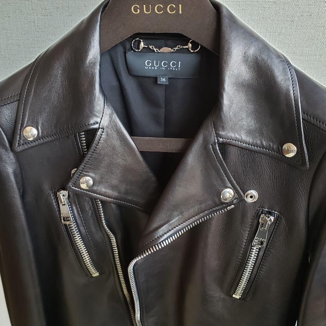 GUCCI ライダースジャケット ブラック 36サイズ - メルカリ