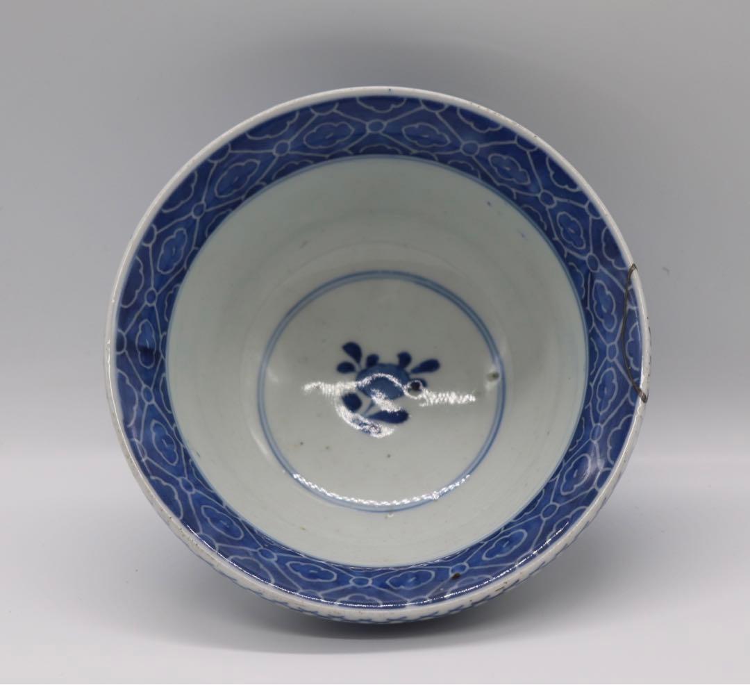 時代　染付　鉢　寿　アンティーク　送料込み1222