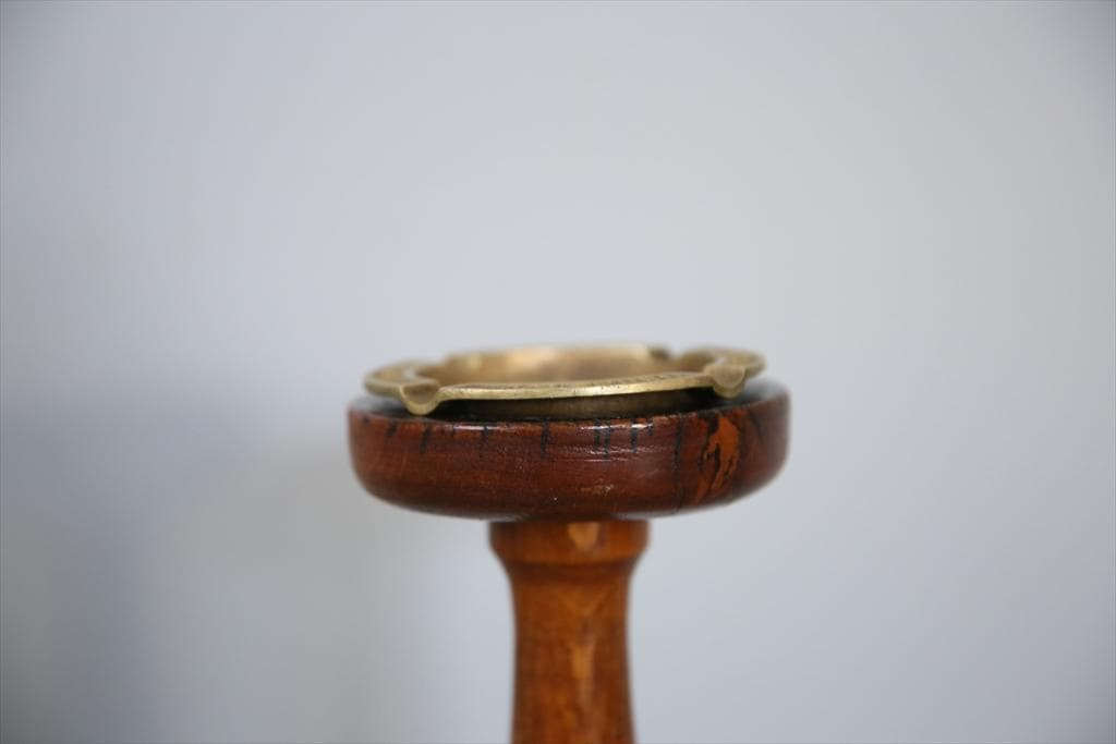 英国アンティーク木製スモーカーズスタンド/灰皿アシュトレイ/タバコ