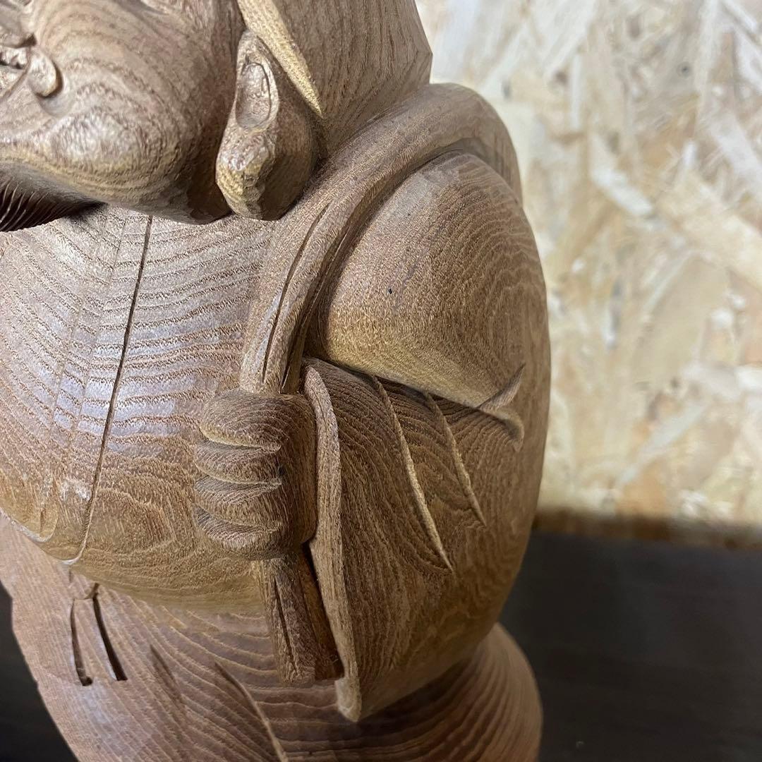 大黒天 木彫り 置物 一刀彫 アンティーク ヴィンテージ レトロ 縁起物