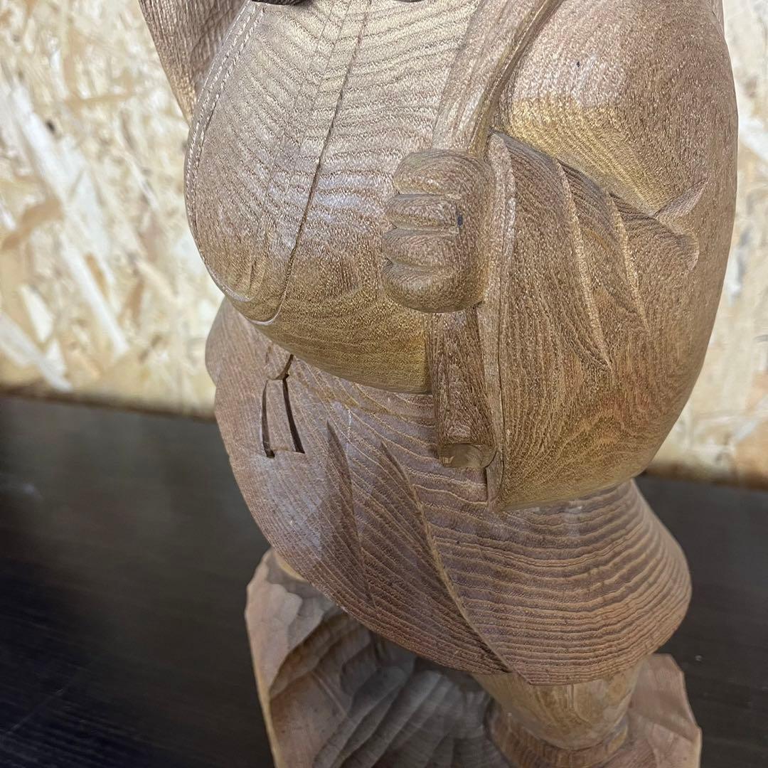 大黒天 木彫り 置物 一刀彫 アンティーク ヴィンテージ レトロ 縁起物