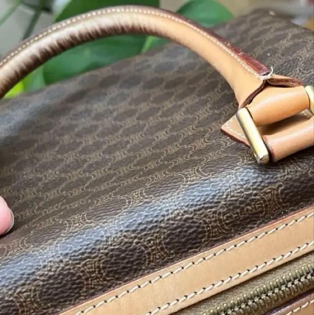 CELINE ⭐︎ブラウン⭐︎マカダム柄ミニボストンハンドバッグ