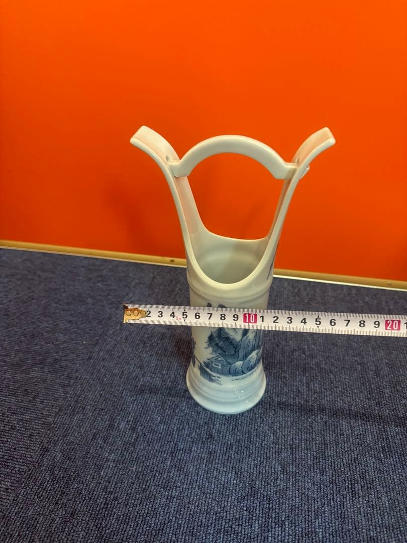 1622 有田焼 染付山水 花器、花入れ、手桶 美術品・アンティーク