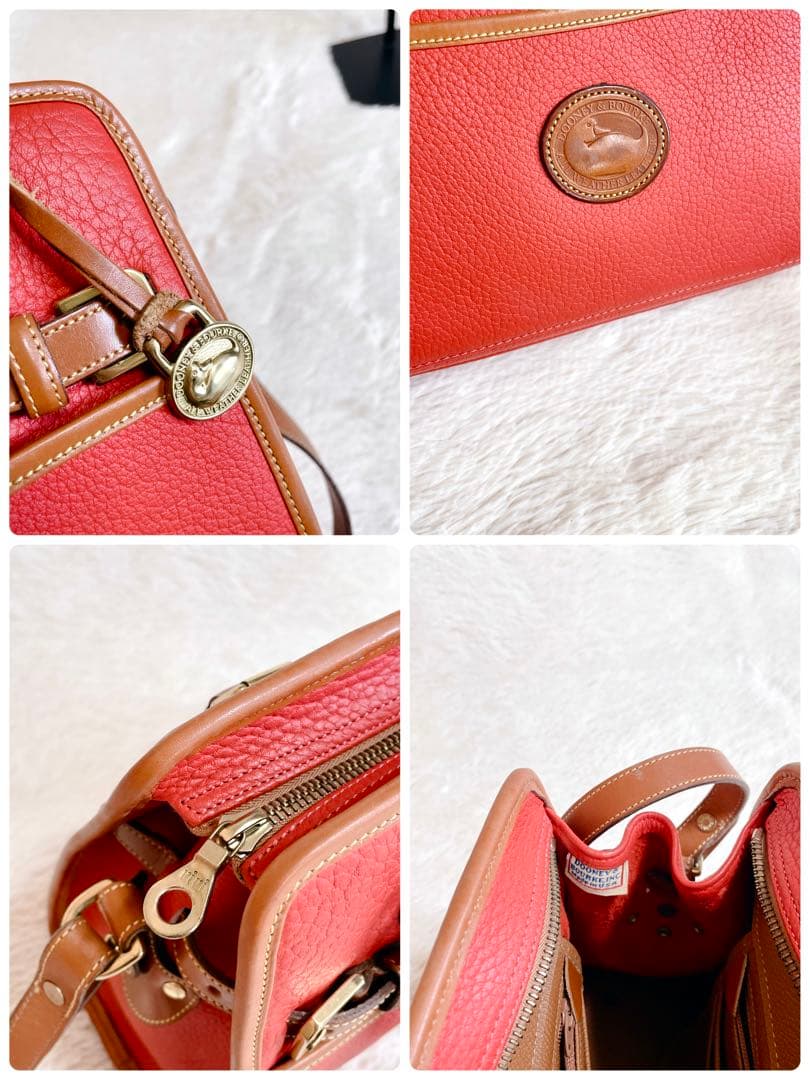 希少カラー 美品 DOONEY&BOURKE 2way レザー ハンドバッグ 赤