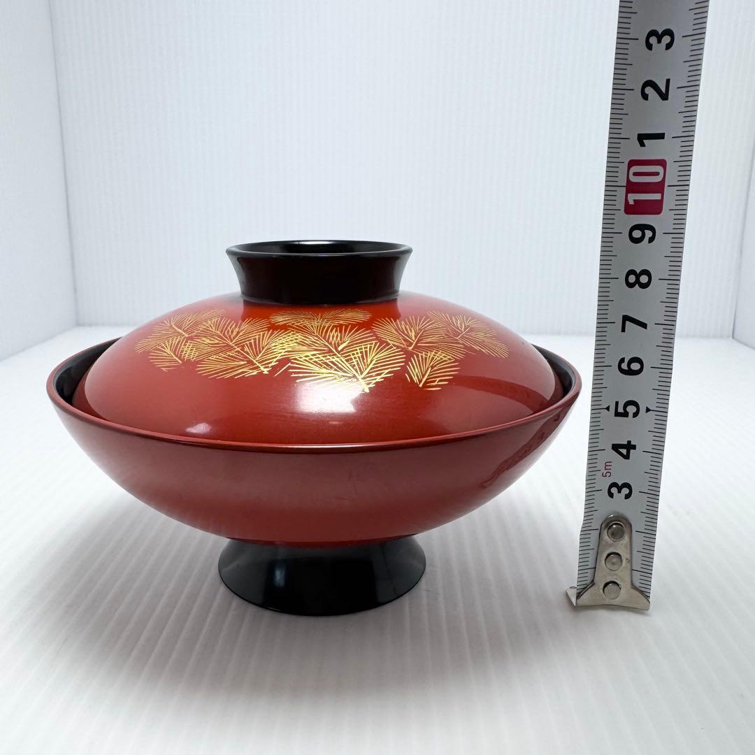輪島塗 蓋付き椀 沈金 5客セット 漆器 伝統工芸 陶芸 漆器 赤