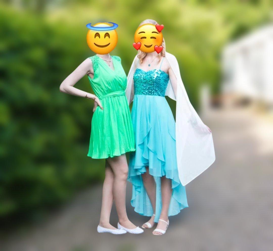 Vera Mont ヴェラモン スパンコールドレス ターコイズブルー