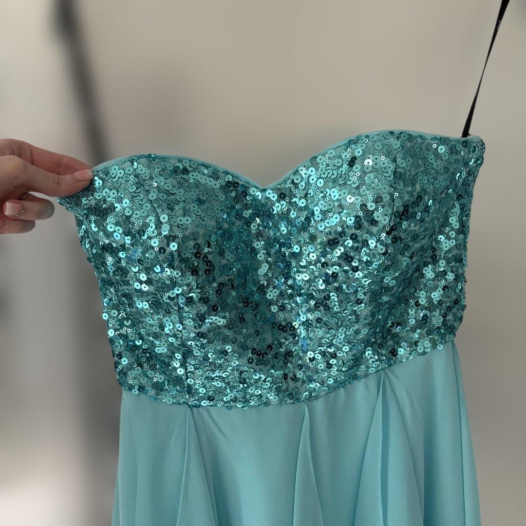 Vera Mont ヴェラモン スパンコールドレス ターコイズブルー