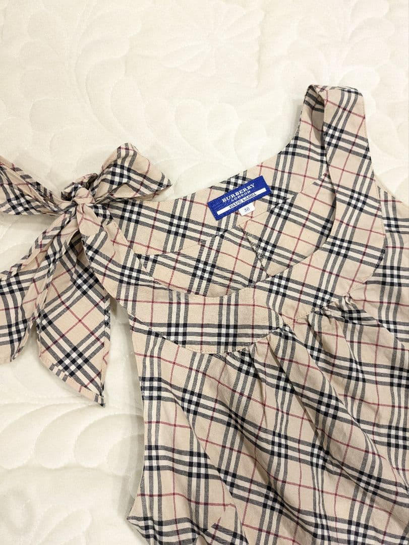 売約済み☆専用　肩リボン ノースリーブ ノバチェック ホースロゴ