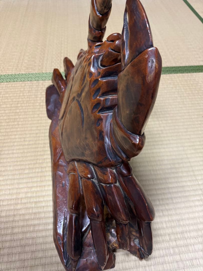 貴重品】特大木製カニの彫刻 約40cm x 30cm×25cm - メルカリ