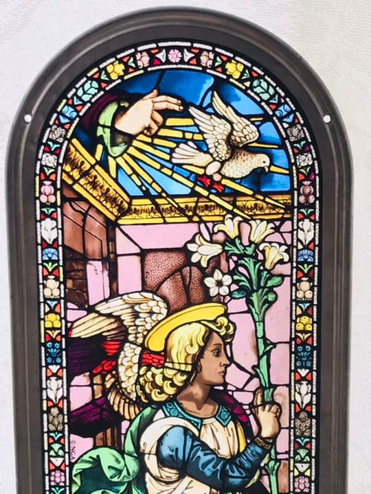 超希少】グラスマスター社ステンドグラス 受胎告知天使ガブリエル