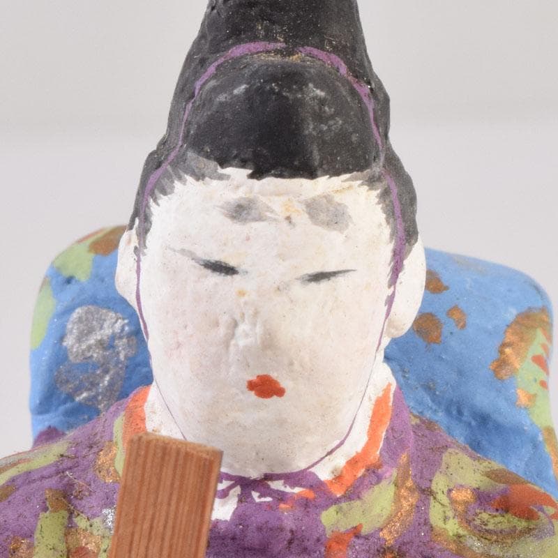 茶道具 色絵 御内裏様形 香合 在銘 時代箱 V 8455