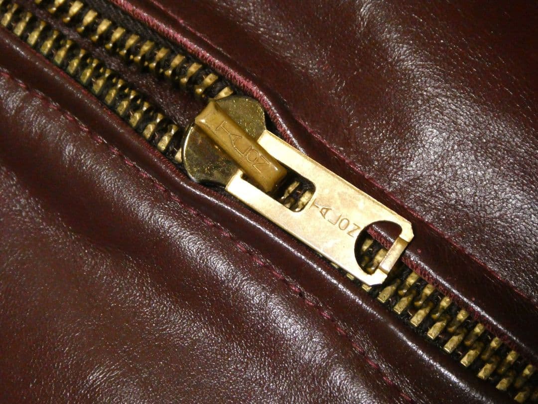 激レアカラーレッドブラウン！真鍮TALONジップ！シングルレザー