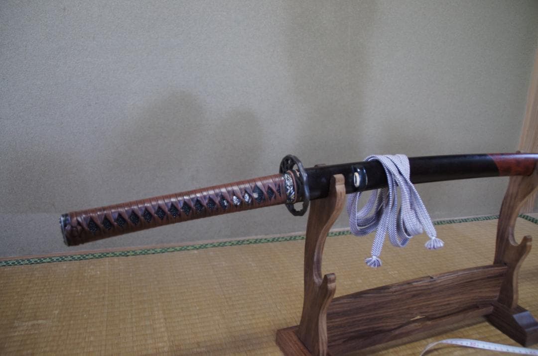 「週末特価」革巻き柄　塗分鞘　美術模擬刀　72cm　963g