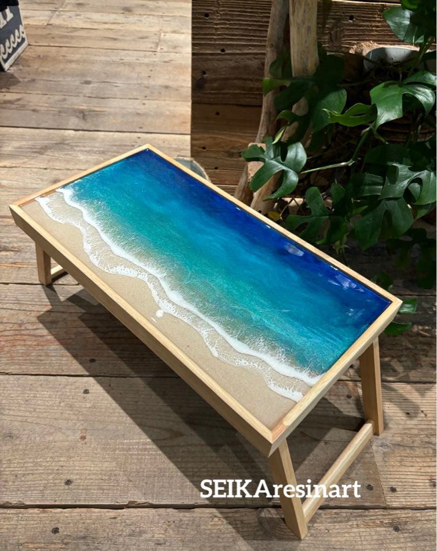 レジンテーブル サイドテーブル レジンアート 海