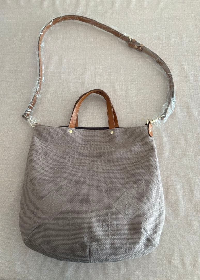 March【美品】ラシット 刺し子ジャガード 2WAYショルダーバッグ