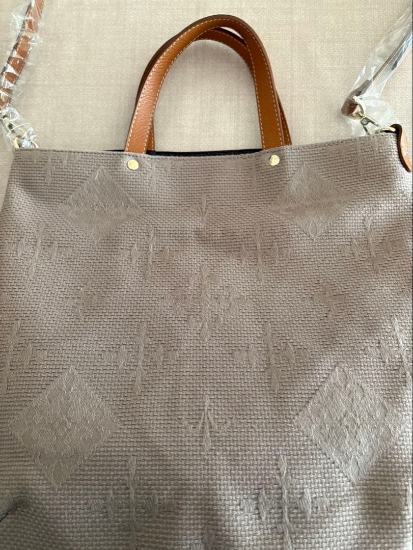 March【美品】ラシット 刺し子ジャガード 2WAYショルダーバッグ