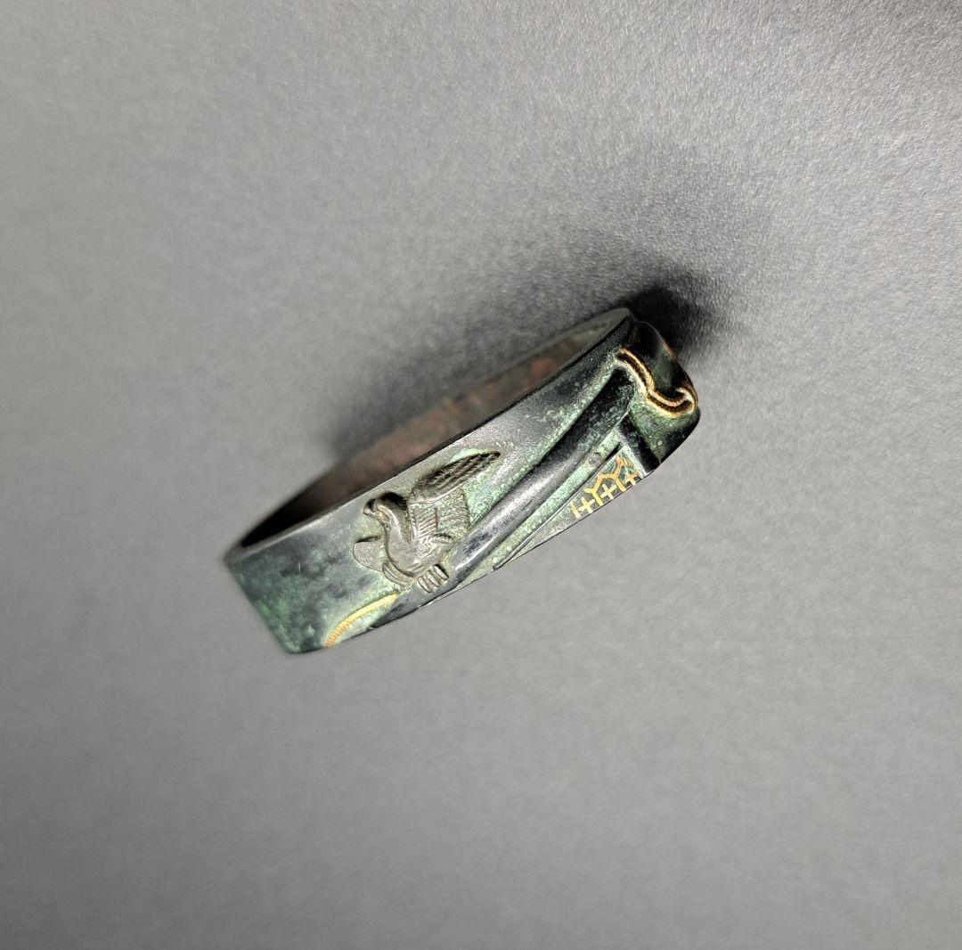 野鳥金象嵌柄頭縁頭揃い 日本刀 刀 刀装具 時代物 真剣 居合い 刀剣美術 侍