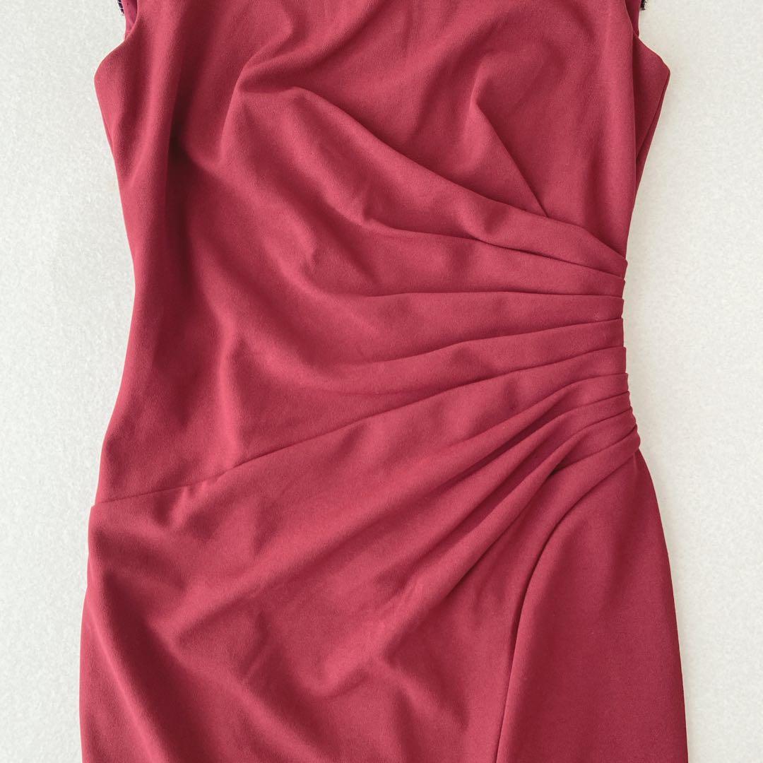 TADASHI SHOJI タダシショージ ワインレッドタイトドレス 2020年