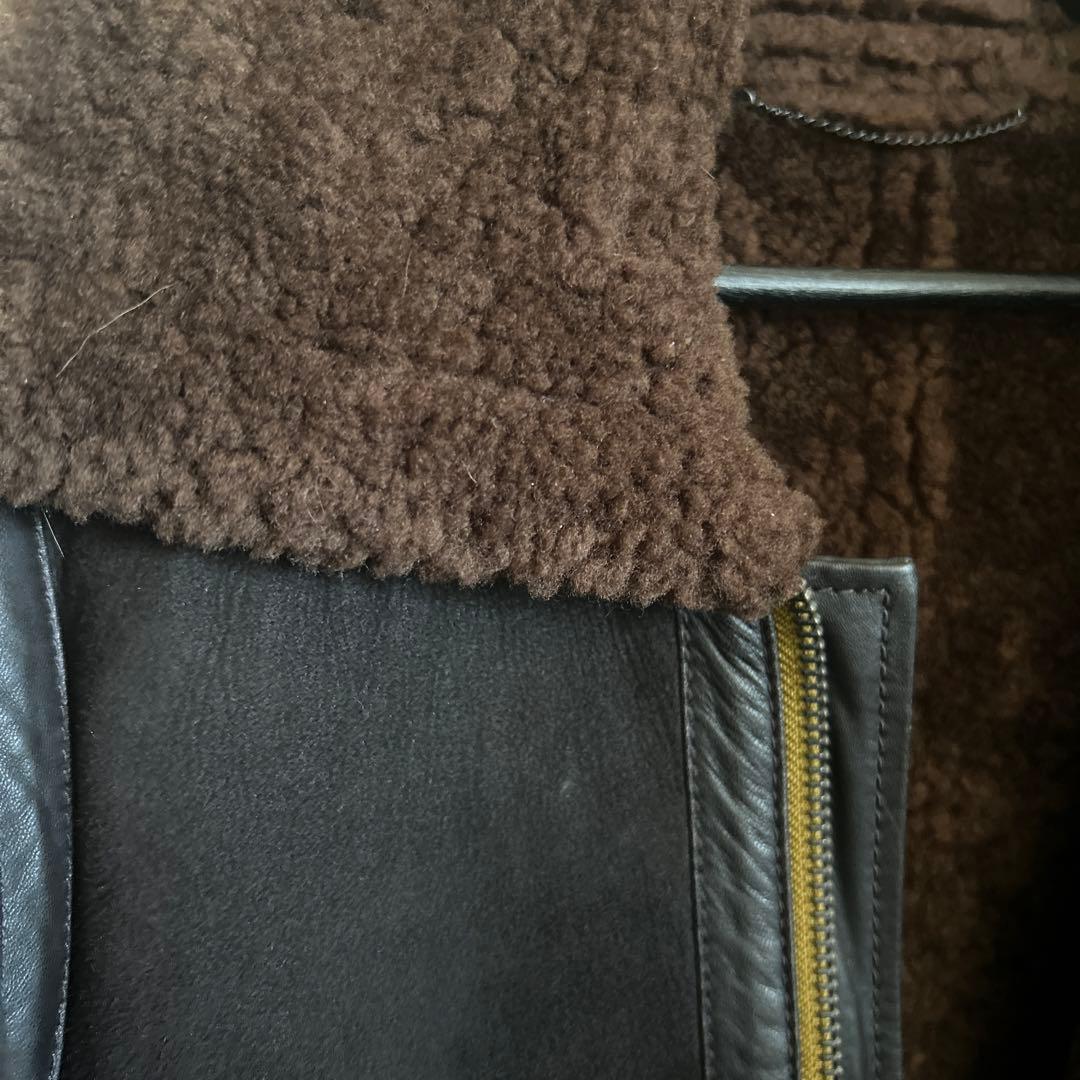 DIESEL ブラウン　羊革　M トルコ　ボア　ブラウン　フライトジャケット