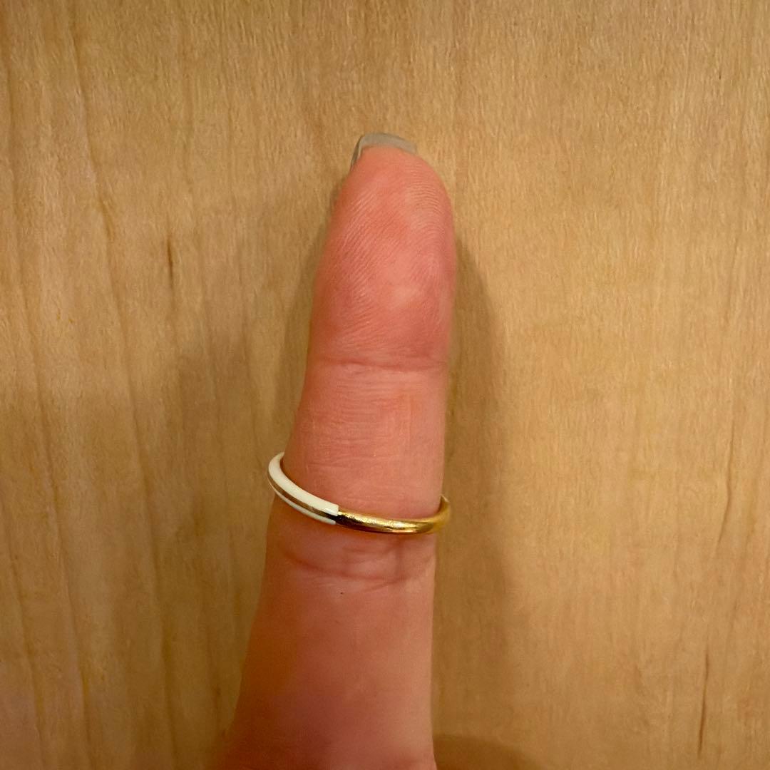 スタージュエリー　エナメルリング　11号　0.004ct K10