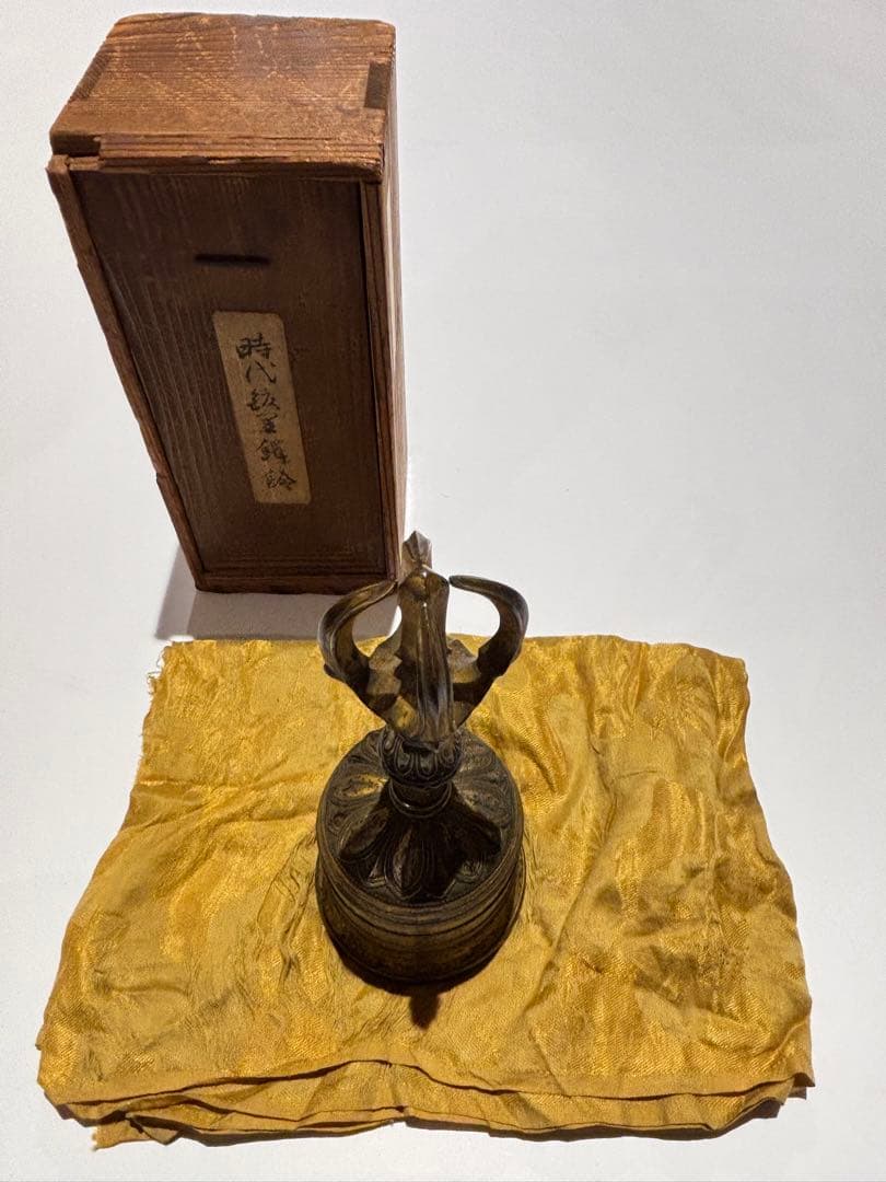 鎌倉時代箱書「金銅五鈷鈴 金剛鈴」1点|密教法具 仏具 真言宗 高野山 弘法大師