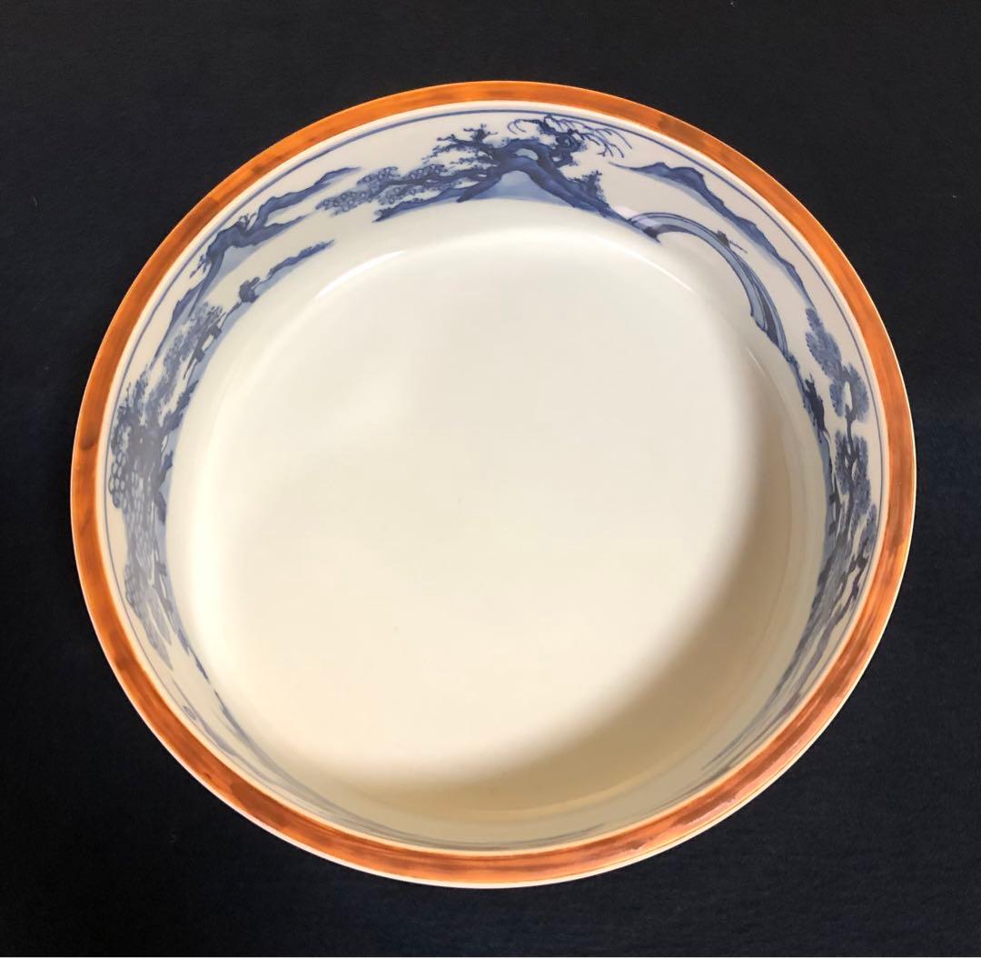 《R》真葛祥瑞写 染付 平水指 真葛香斎 而妙斎宗匠 共布共箱 260114き3